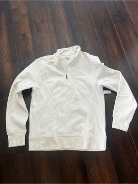 Men's quarter Zip Pullover Sweater - off White